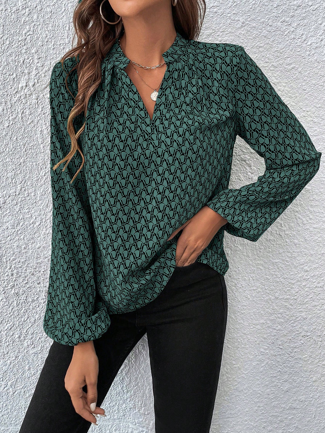 Ropa de Mujer, Ropa de Mujer, Tops & Blusas & Camisetas de Mujer, Blusas de Mujer, Verde Oscuro