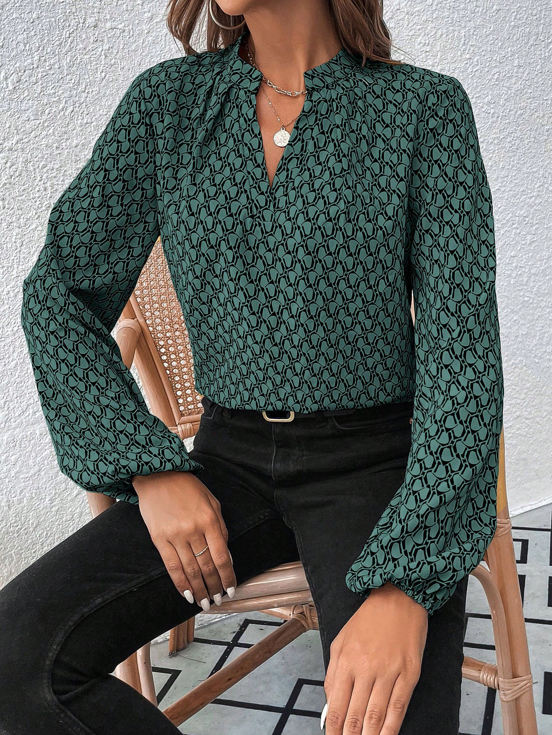 Ropa de Mujer, Ropa de Mujer, Tops & Blusas & Camisetas de Mujer, Blusas de Mujer, Verde Oscuro