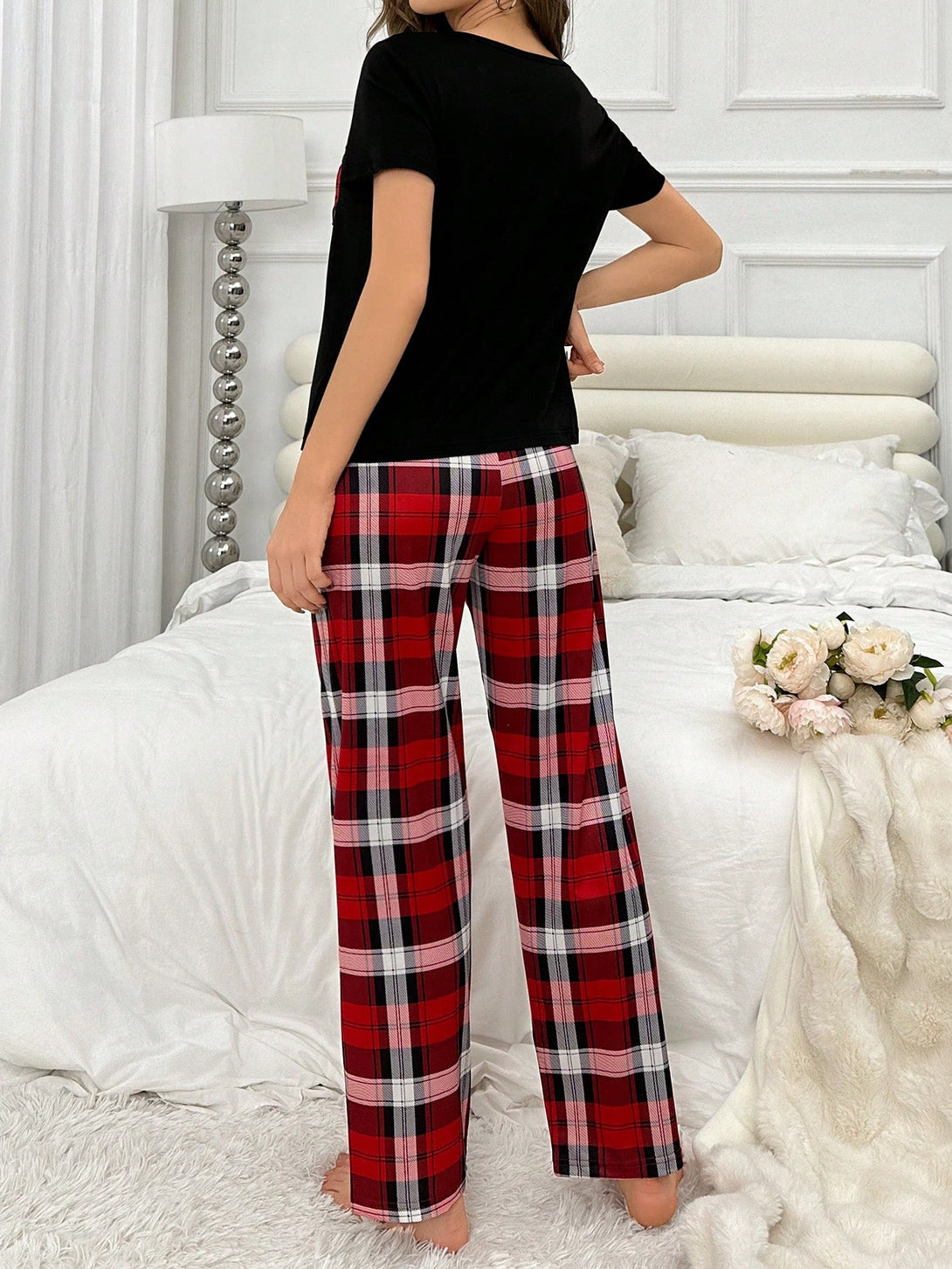 Ropa Interior y Ropa de Dormir, Pijama & Ropa de Descanso de Mujer, Ropa de Dormir para Mujeres, Sets de Pijamas de Mujer, Conjuntos a Juego, 27274019, Negro