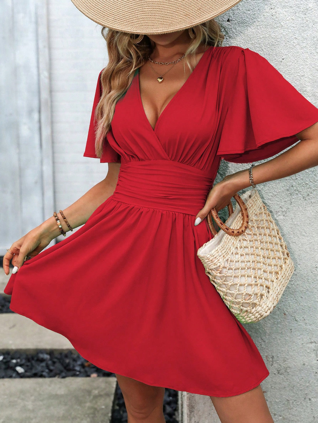 Ropa de Mujer, Ropa de Mujer, Vestidos de mujer, Vestidos cortos de mujer, Rojo