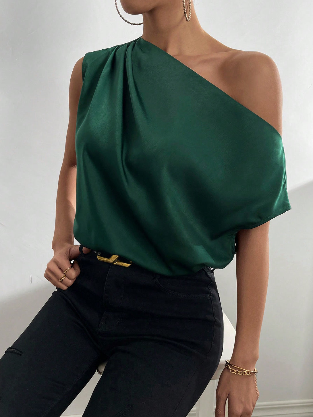 Ropa de Mujer, Ropa de Mujer, Tops & Blusas & Camisetas de Mujer, Blusas de Mujer, Colección de trajes de mujer, Verde Oscuro