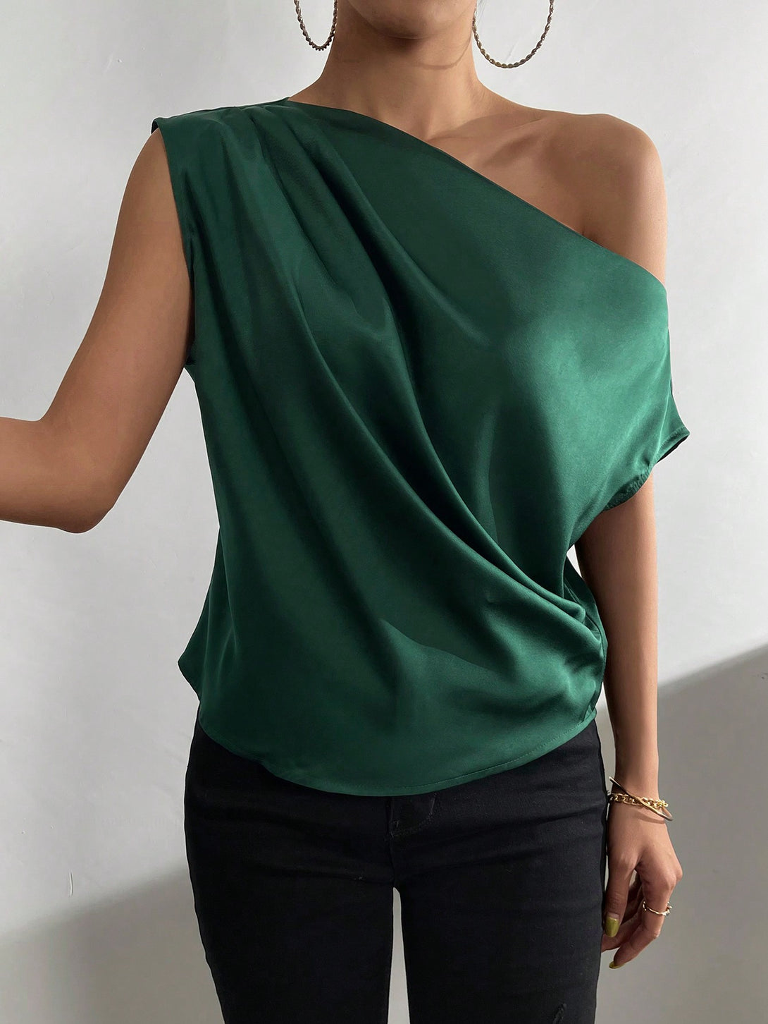 Ropa de Mujer, Ropa de Mujer, Tops & Blusas & Camisetas de Mujer, Blusas de Mujer, Colección de trajes de mujer, Verde Oscuro