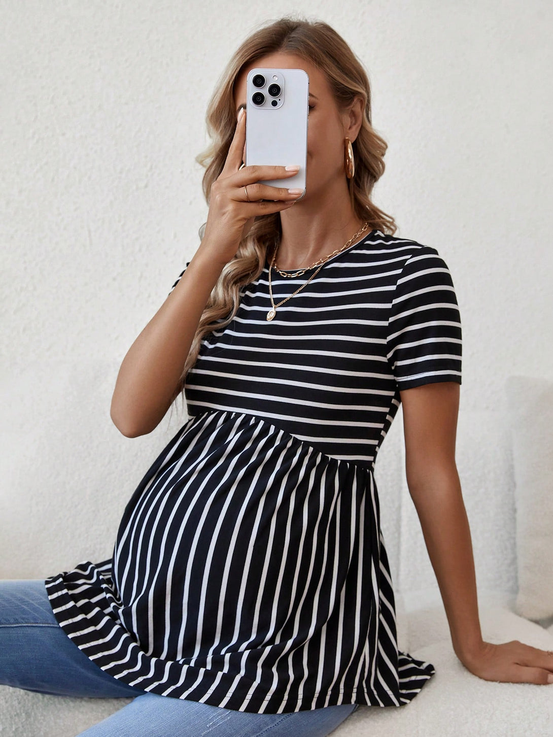 Ropa de Mujer, Ropa Premamá, Tops Premamá, Camisetas premamá, Blanco y Negro