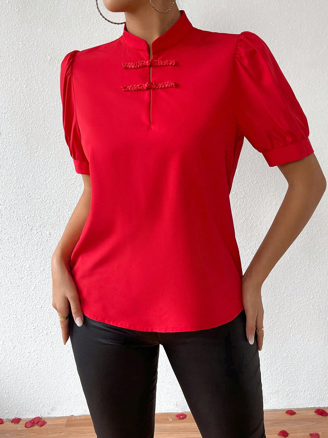 Ropa de Mujer, Ropa de Mujer, Tops & Blusas & Camisetas de Mujer, Blusas de Mujer, Colección de trajes de mujer, Rojo