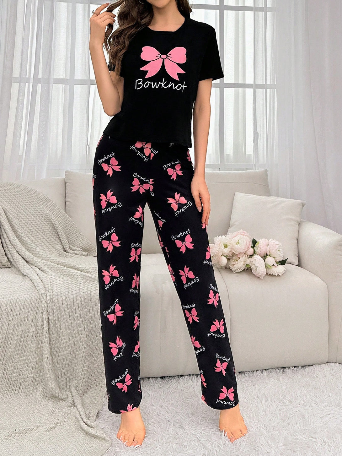 Ropa Interior y Ropa de Dormir, Pijama & Ropa de Descanso de Mujer, Ropa de Dormir para Mujeres, Sets de Pijamas de Mujer, 28161357, Negro