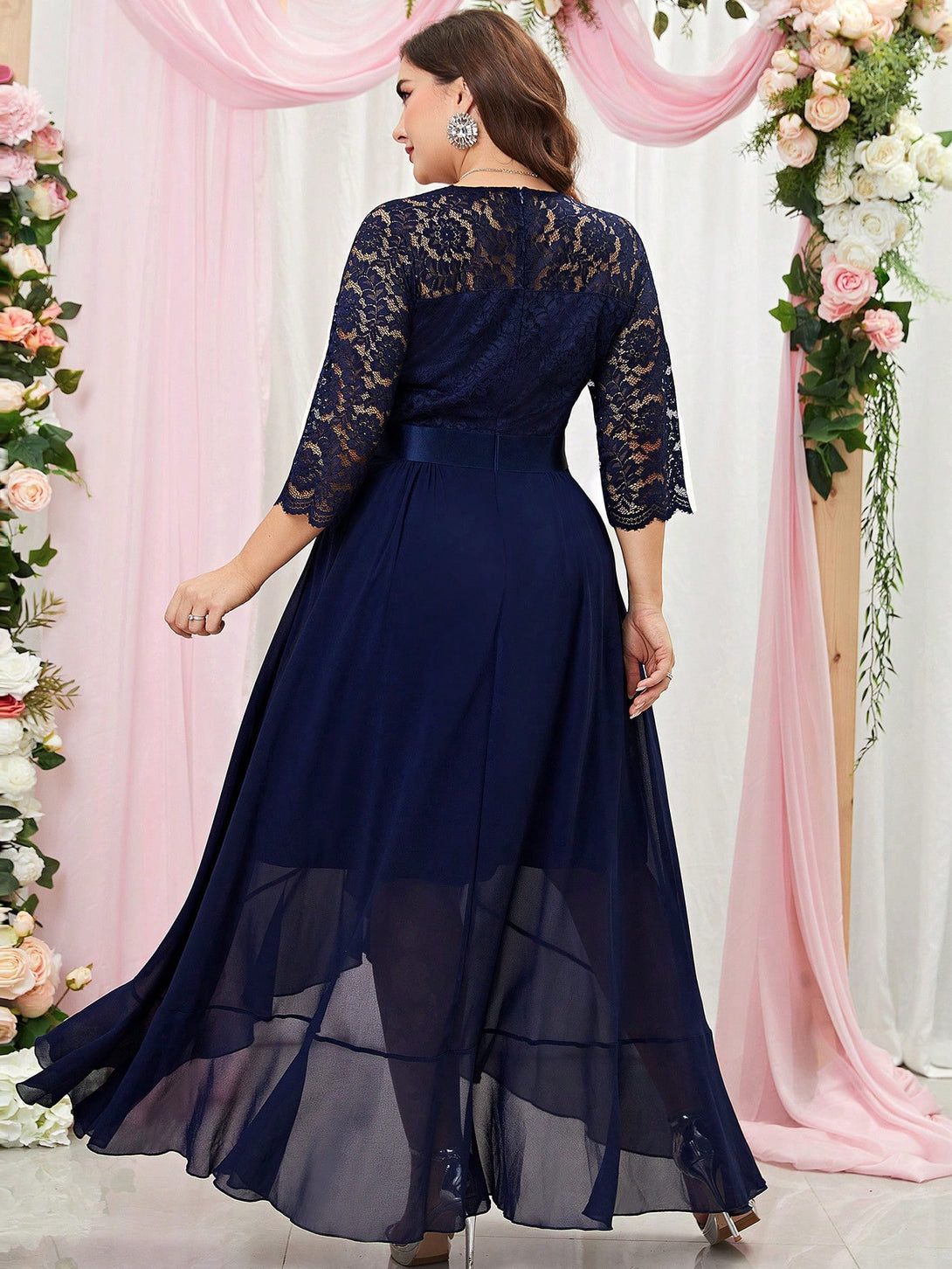 Ropa de Mujer, Bodas & Eventos, Boda Mujer Plus, Vestidos de Dama de Honor en Tallas Grandes, Colección de trajes de mujer, Azul Marino