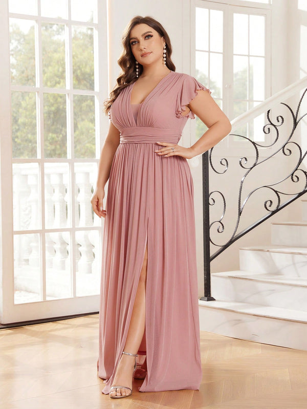 Ropa de Mujer, Bodas & Eventos, Boda Mujer Plus, Vestidos de Dama de Honor en Tallas Grandes, Rosa vieja