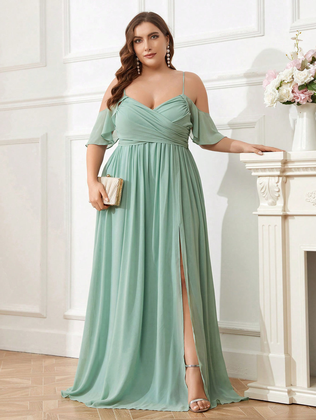 Ropa de Mujer, Bodas & Eventos, Boda Mujer Plus, Vestidos de Dama de Honor en Tallas Grandes, Colección de trajes de mujer, verde menta