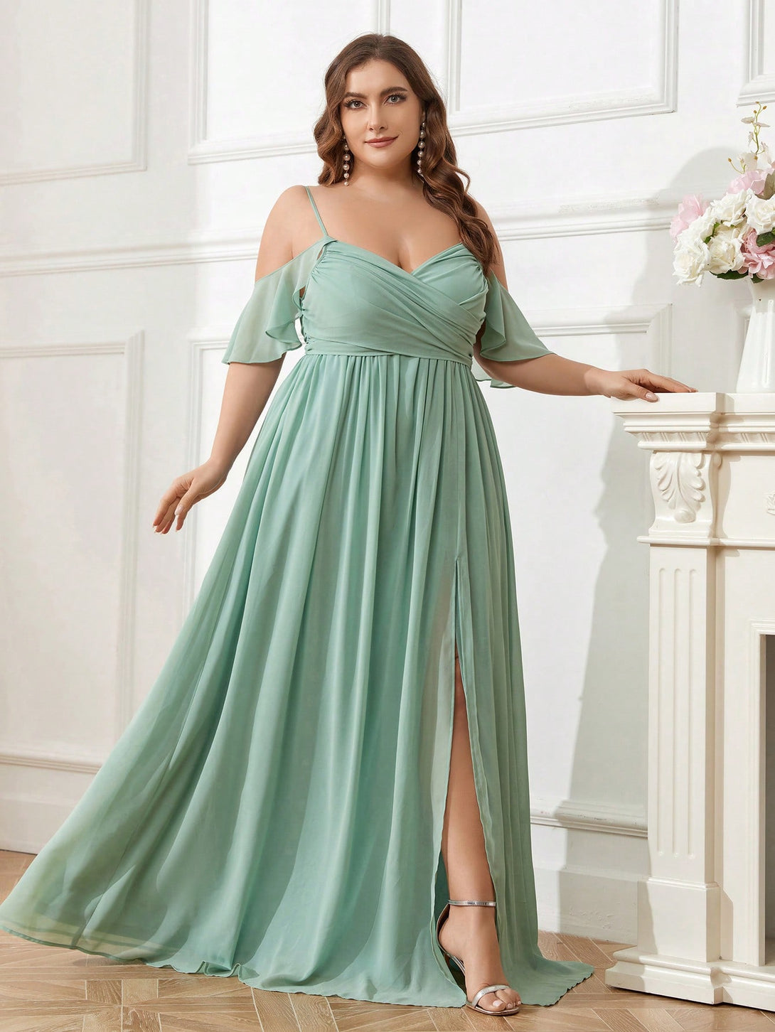 Ropa de Mujer, Bodas & Eventos, Boda Mujer Plus, Vestidos de Dama de Honor en Tallas Grandes, Colección de trajes de mujer, verde menta