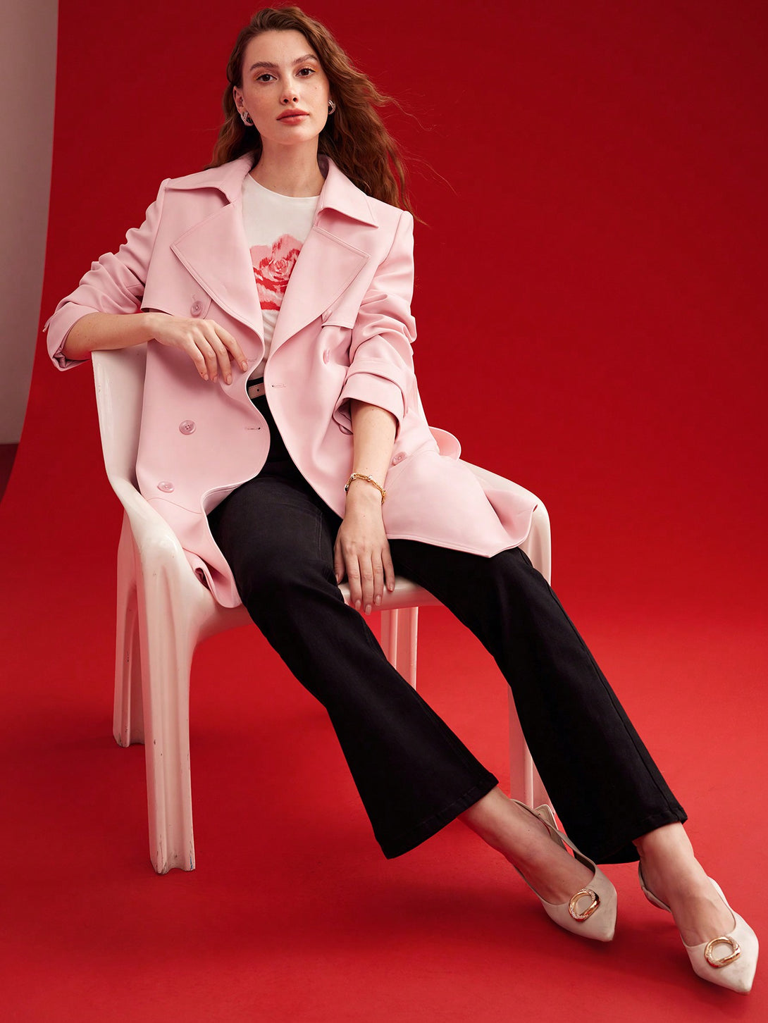 Ropa de Mujer, Ropa de Exterior para Mujer, Gabardinas para Mujer, Colección de trajes de mujer, 28550052, Rosa Pálido