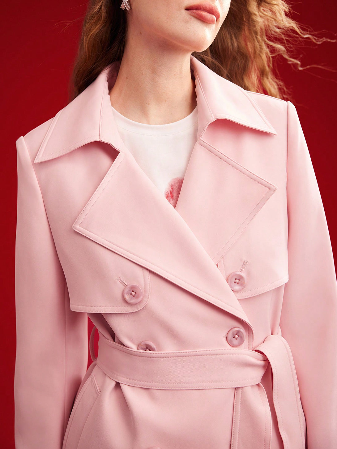 Ropa de Mujer, Ropa de Exterior para Mujer, Gabardinas para Mujer, Colección de trajes de mujer, 28550052, Rosa Pálido