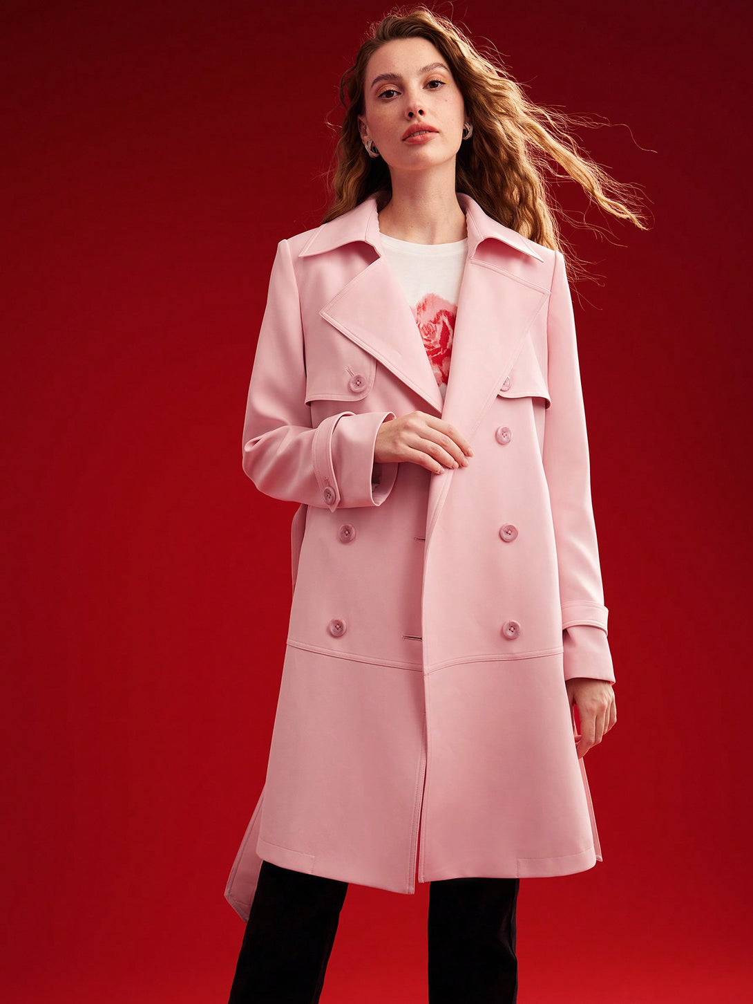 Ropa de Mujer, Ropa de Exterior para Mujer, Gabardinas para Mujer, Colección de trajes de mujer, 28550052, Rosa Pálido