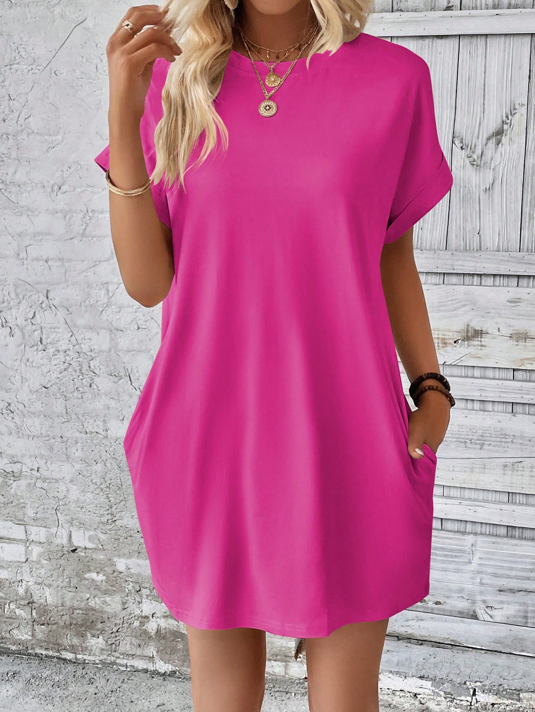 Ropa de Mujer, Ropa de Mujer, Vestidos de mujer, Vestidos cortos de mujer, Rosa Fucsia