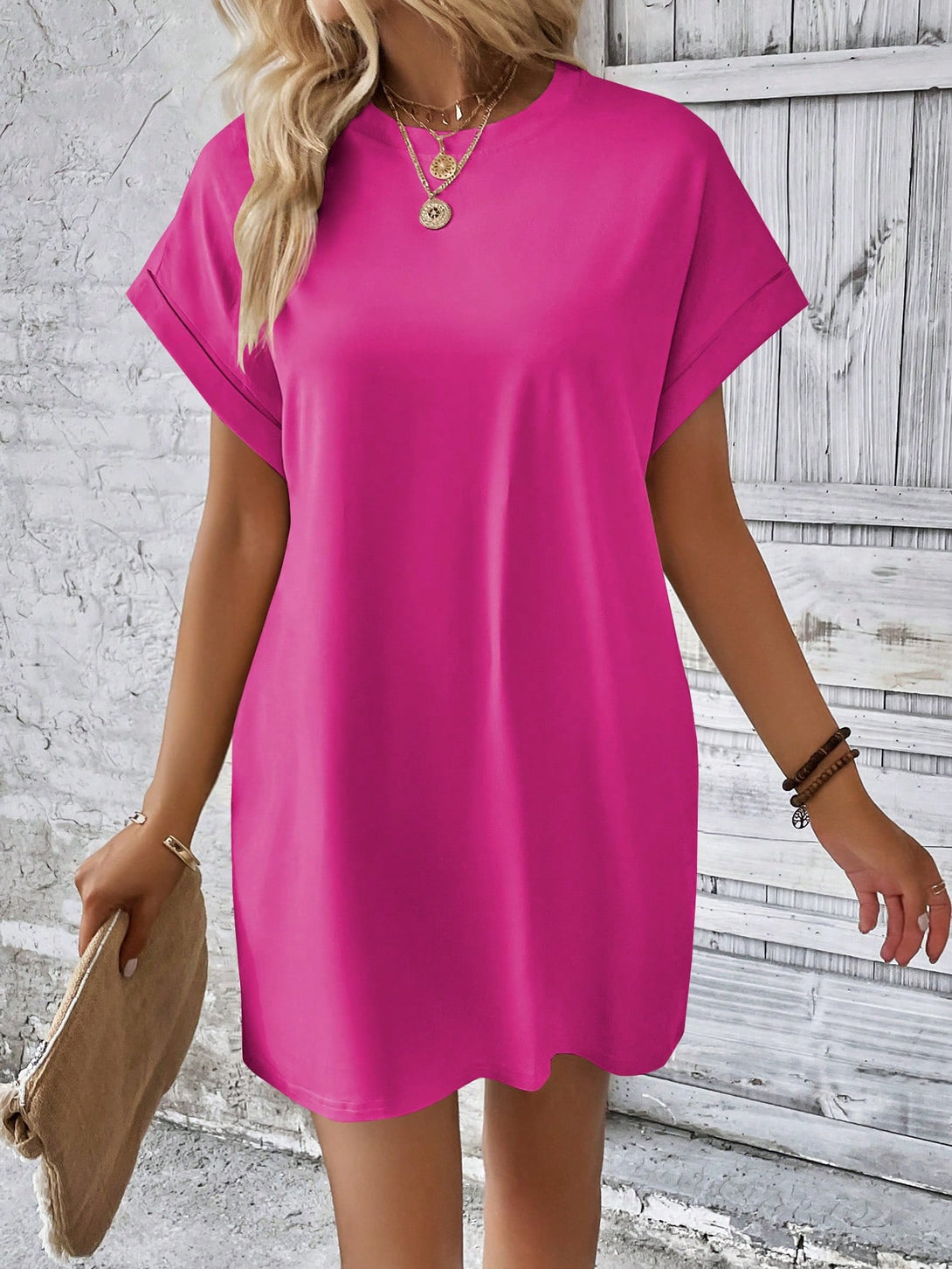 Ropa de Mujer, Ropa de Mujer, Vestidos de mujer, Vestidos cortos de mujer, Rosa Fucsia