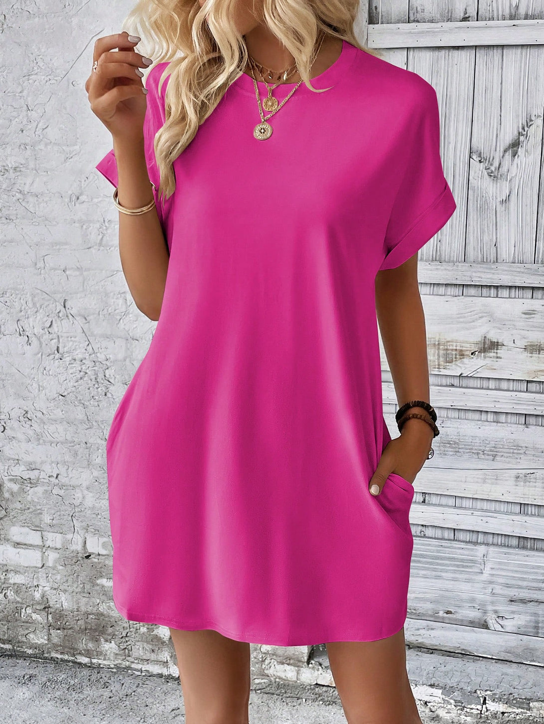 Ropa de Mujer, Ropa de Mujer, Vestidos de mujer, Vestidos cortos de mujer, Rosa Fucsia