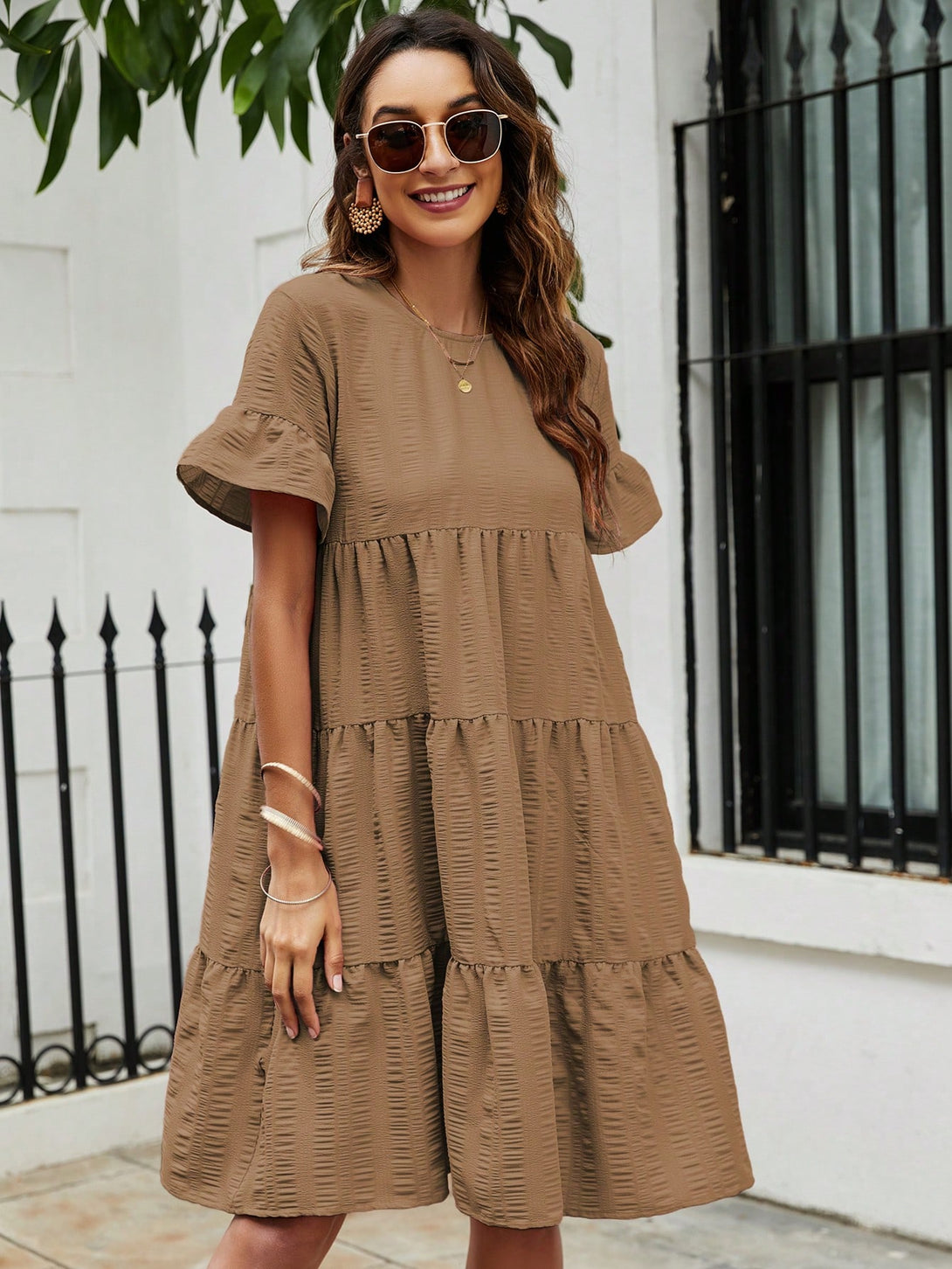 Ropa de Mujer, Ropa de Mujer, Vestidos de mujer, Vestidos cortos de mujer, Colección de trajes de mujer, Marrón