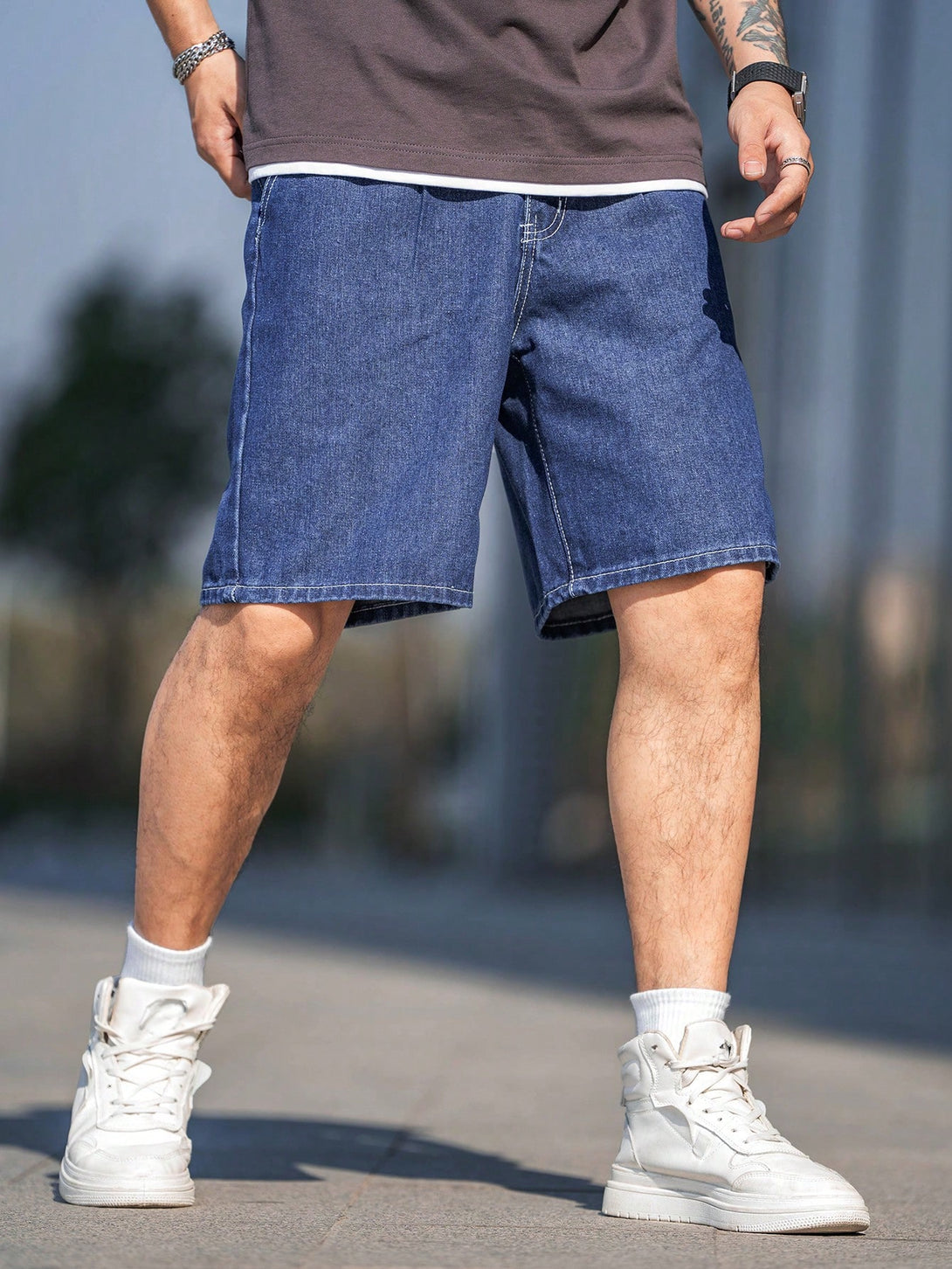 Hombres, Ropa de hombre, Mezclilla para hombre, Shorts mezclilla hombre, OUTFITS LOOKBOOK, 29451303, Azul lavado medio