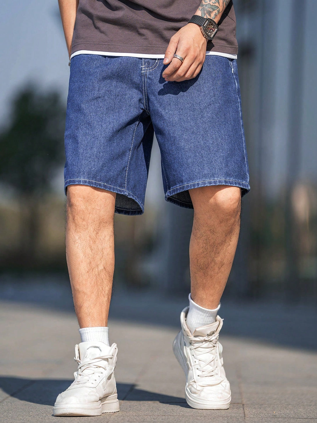 Hombres, Ropa de hombre, Mezclilla para hombre, Shorts mezclilla hombre, OUTFITS LOOKBOOK, 29451303, Azul lavado medio