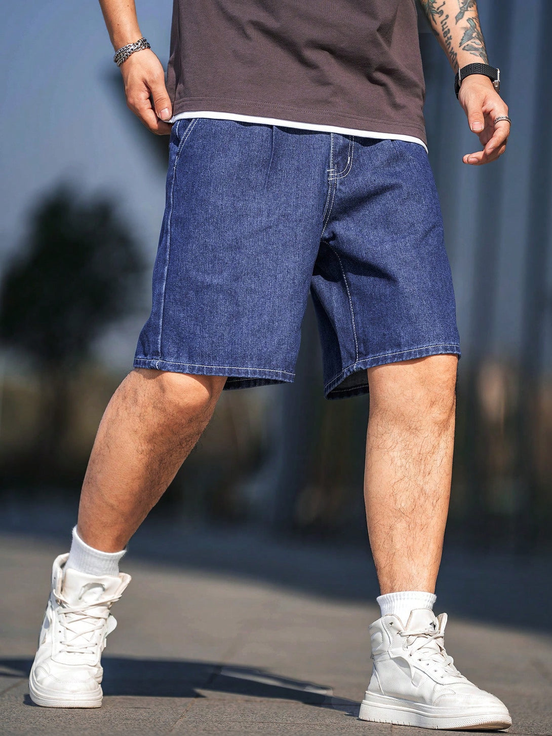 Hombres, Ropa de hombre, Mezclilla para hombre, Shorts mezclilla hombre, OUTFITS LOOKBOOK, 29451303, Azul lavado medio