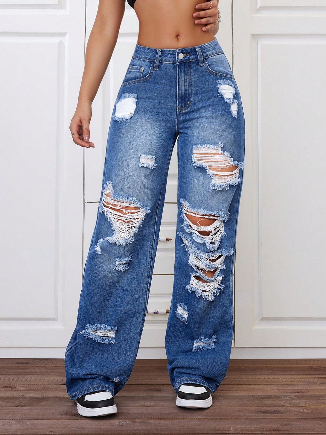 Ropa de Mujer, Mezclilla para mujer, Jeans para mujer, Colección de trajes de mujer, 29523977, Azul lavado medio
