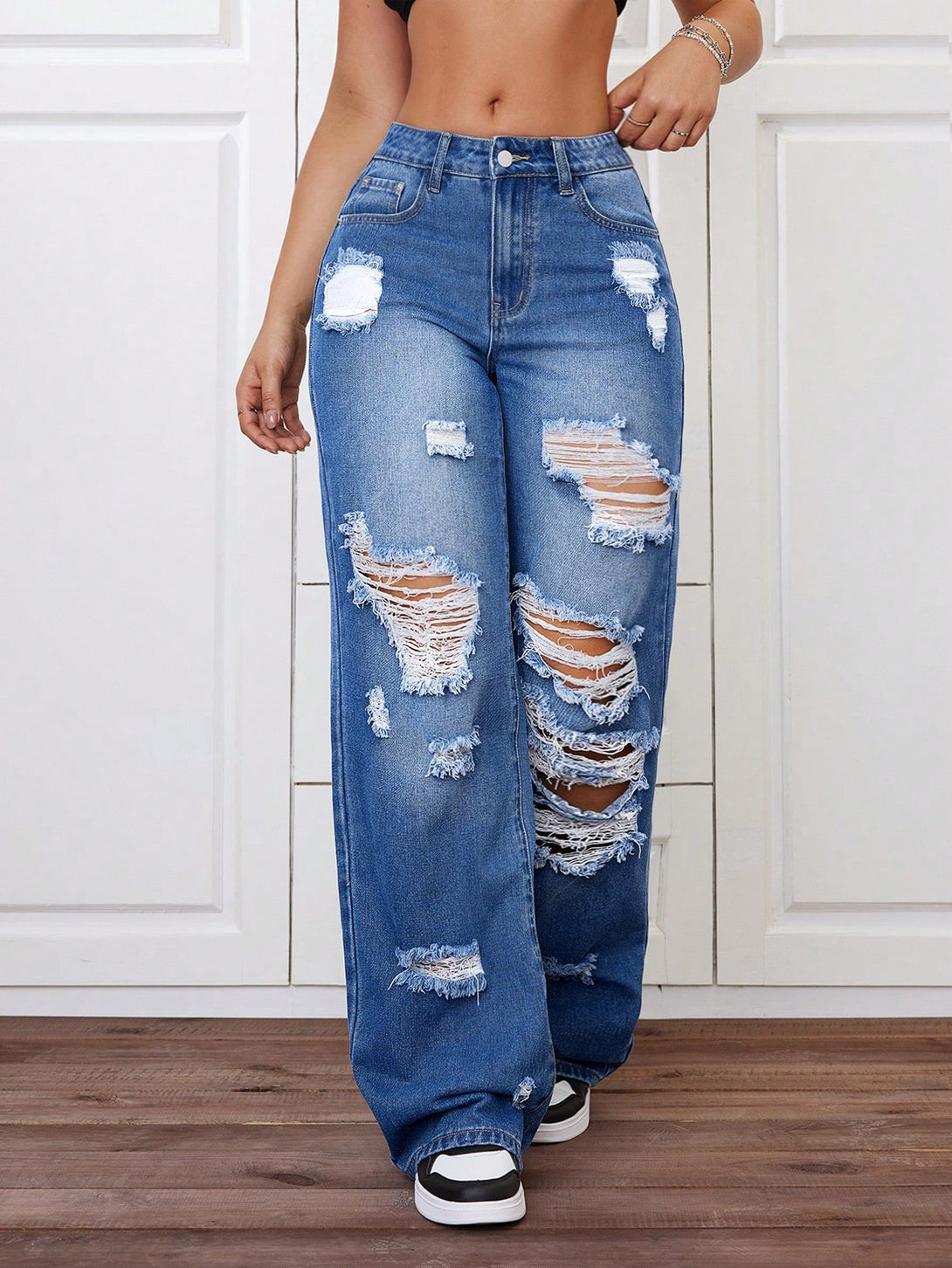Ropa de Mujer, Mezclilla para mujer, Jeans para mujer, Colección de trajes de mujer, 29523977, Azul lavado medio