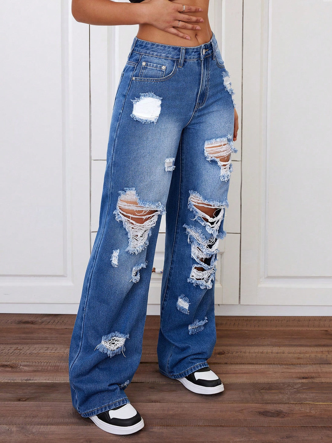 Ropa de Mujer, Mezclilla para mujer, Jeans para mujer, Colección de trajes de mujer, 29523977, Azul lavado medio
