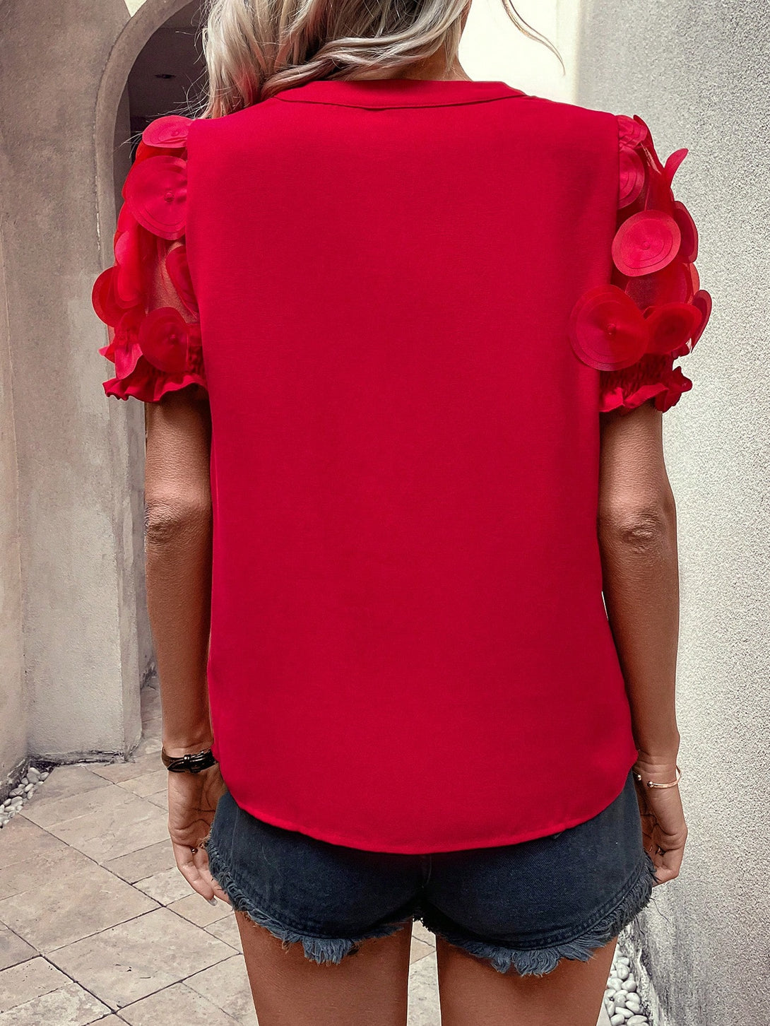 Ropa de Mujer, Ropa de Mujer, Tops & Blusas & Camisetas de Mujer, Blusas de Mujer, Colección de trajes de mujer, Rojo