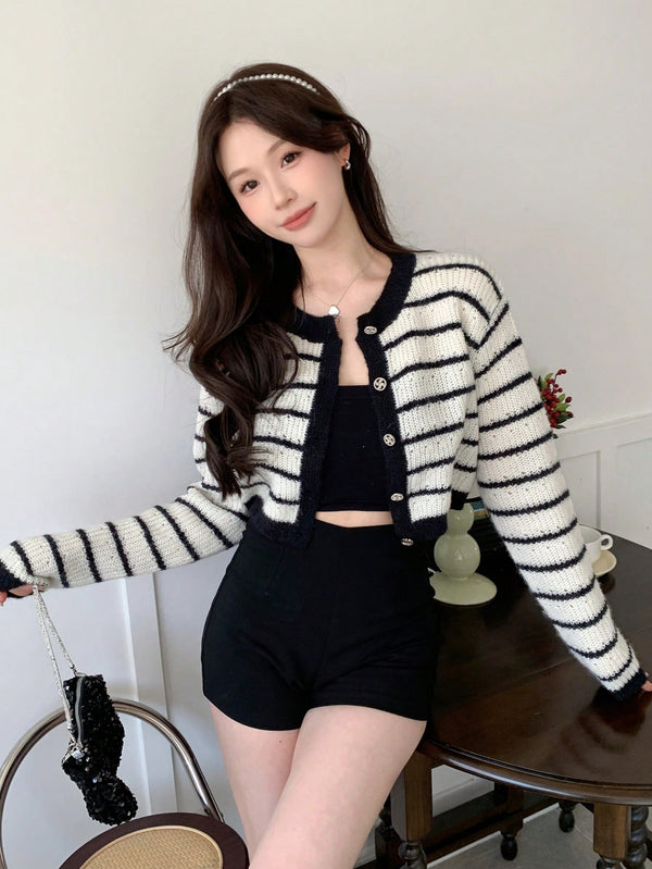 Ropa de Mujer, Tejido de Punto de Mujer, Cárdigans ligeros para mujer, 29586935, Blanco y Negro