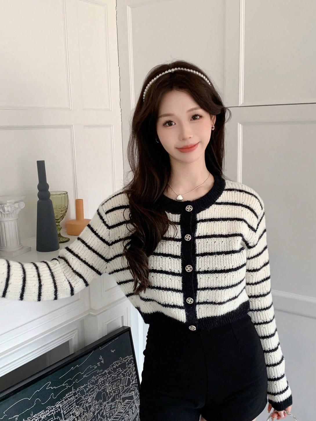 Ropa de Mujer, Tejido de Punto de Mujer, Cárdigans ligeros para mujer, 29586935, Blanco y Negro