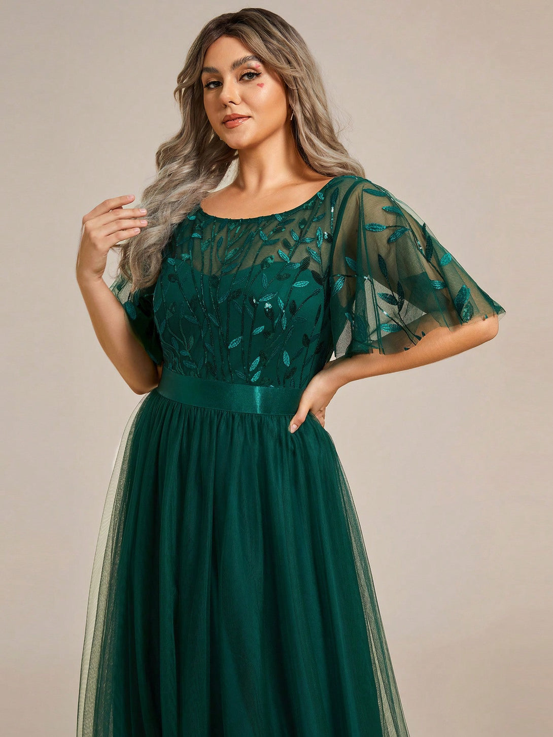 Ropa de Mujer, Bodas & Eventos, Boda Mujer Plus, Vestidos de Dama de Honor en Tallas Grandes, , Verde Oscuro