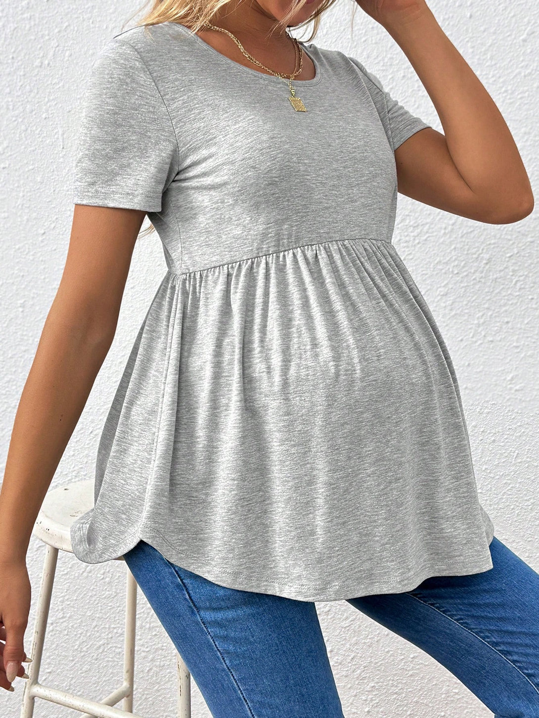 Ropa de Mujer, Ropa Premamá, Tops Premamá, Camisetas premamá, Gris