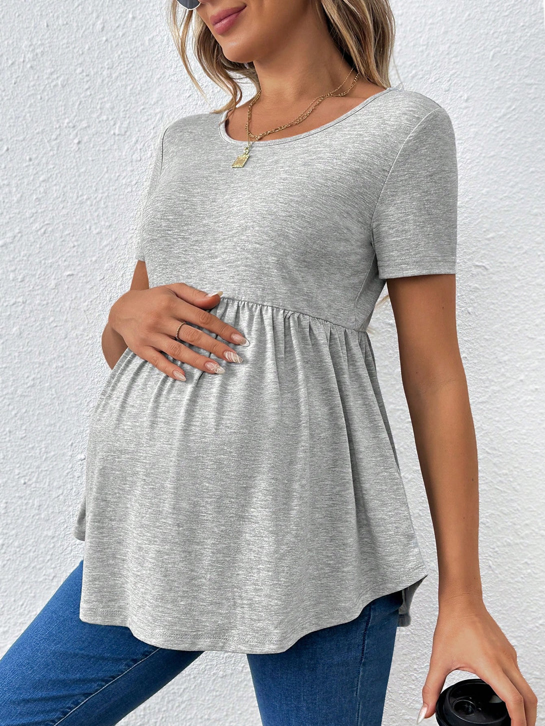 Ropa de Mujer, Ropa Premamá, Tops Premamá, Camisetas premamá, Gris