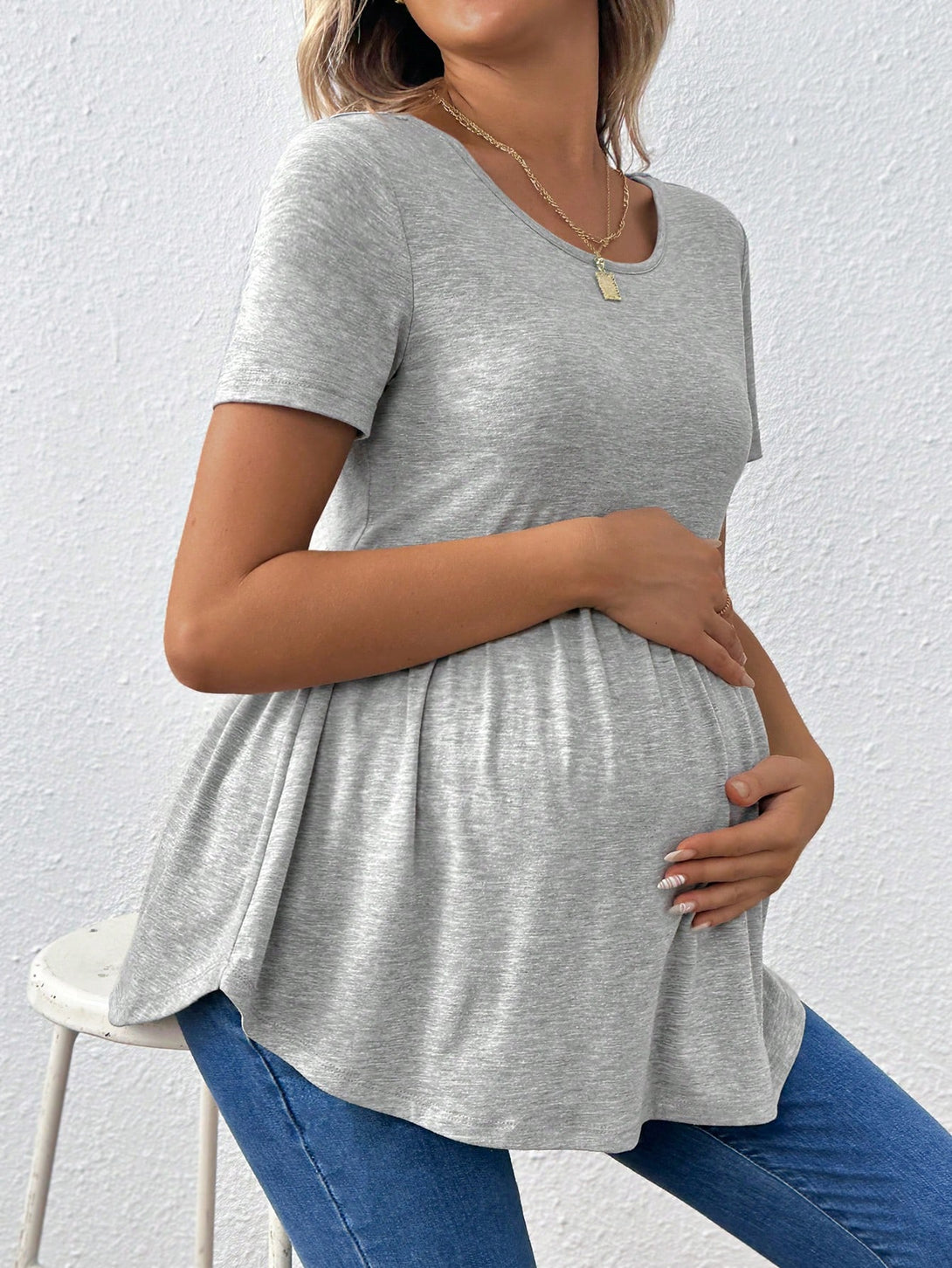 Ropa de Mujer, Ropa Premamá, Tops Premamá, Camisetas premamá, Gris