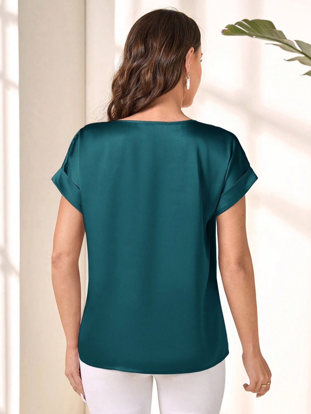 Ropa de Mujer, Ropa de Mujer, Tops & Blusas & Camisetas de Mujer, Blusas de Mujer, Colección de trajes de mujer, Verde Oscuro