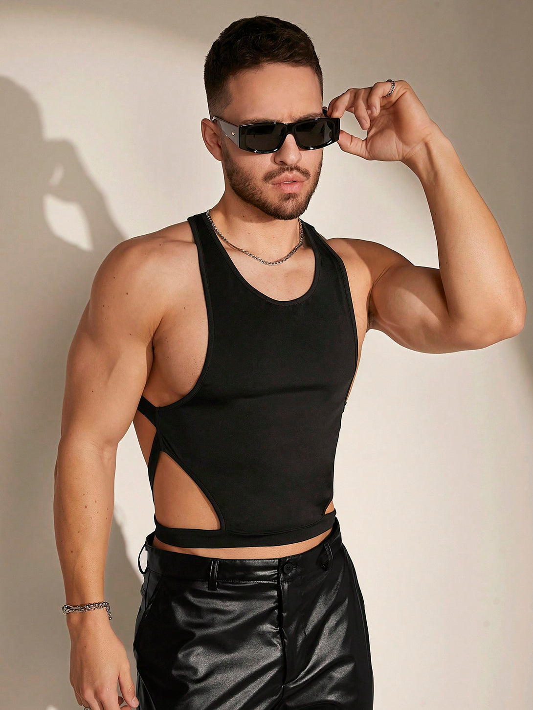 Hombres, Ropa de hombre, Tops para Hombre, Camisetas sin mangas para hombre, 30153591, Negro