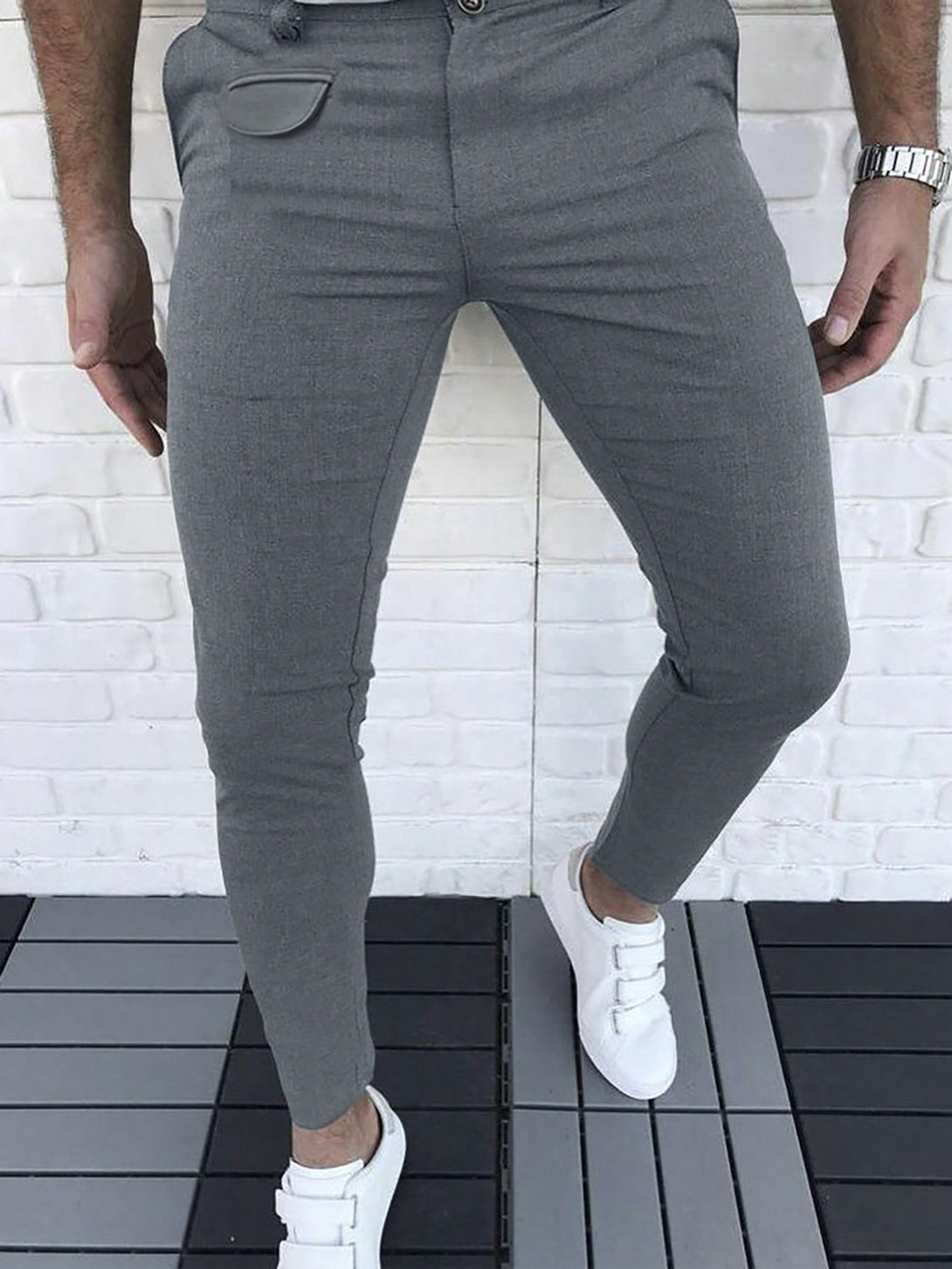 Hombres, Ropa de hombre, Trajes & Piezas separadas para Hombres, pantalones de traje de hombre, 27109387, Gris Oscuro