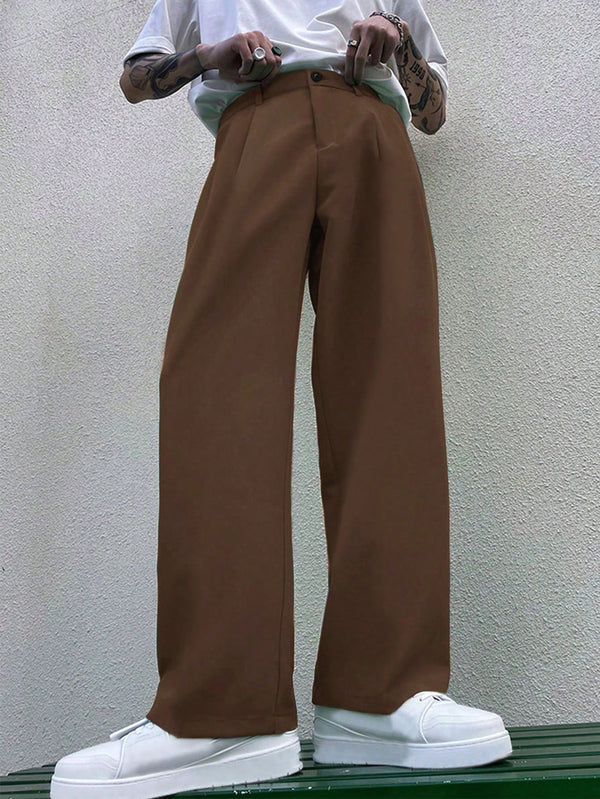 Hombres, Ropa de hombre, Trajes & Piezas separadas para Hombres, pantalones de traje de hombre, 23360046, Marrón Chocolate