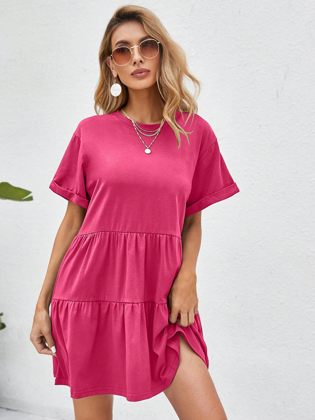 Ropa de Mujer, Ropa de Mujer, Vestidos de mujer, Vestidos midi para mujer, Rosa Fucsia