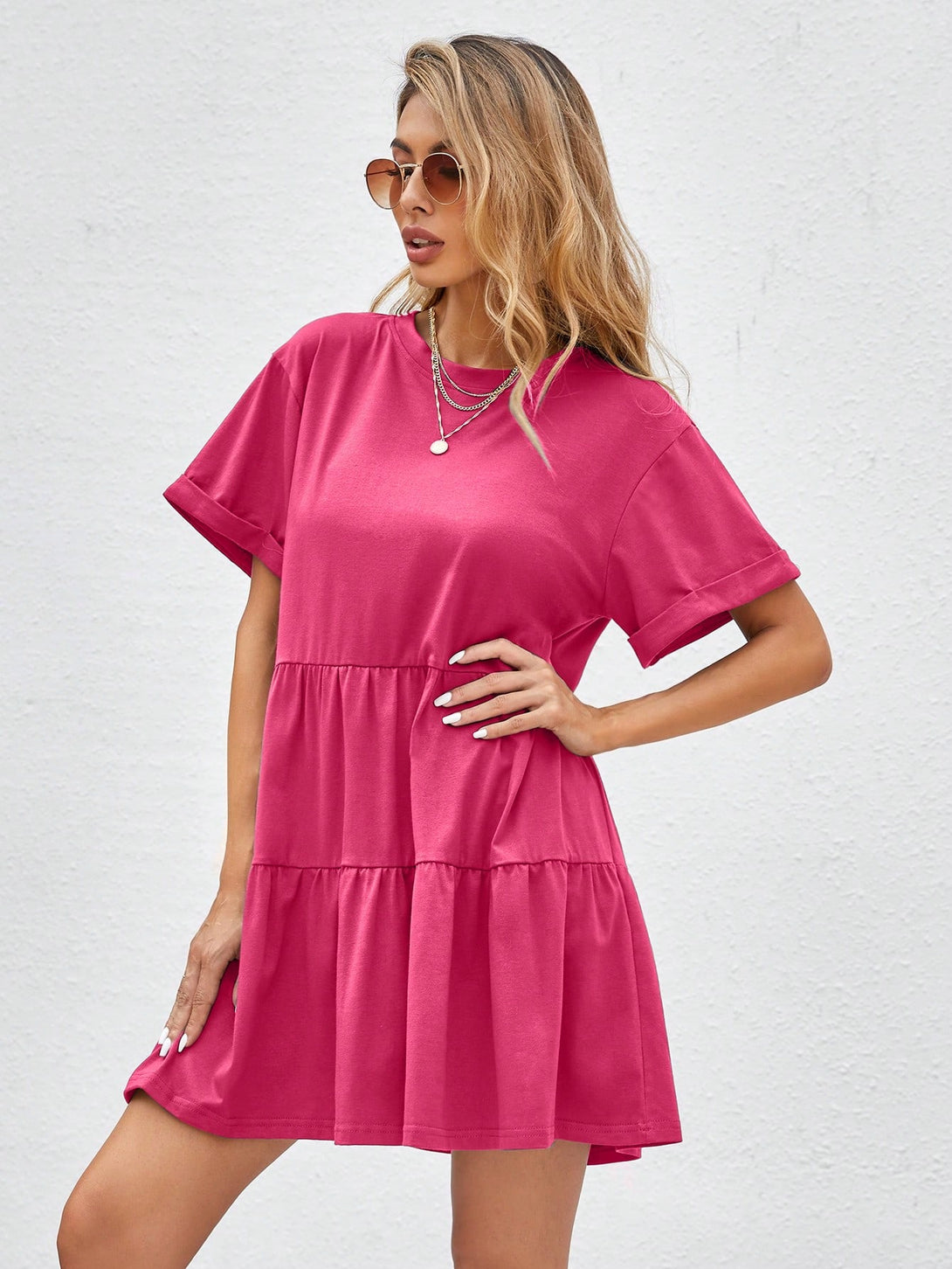 Ropa de Mujer, Ropa de Mujer, Vestidos de mujer, Vestidos midi para mujer, Rosa Fucsia