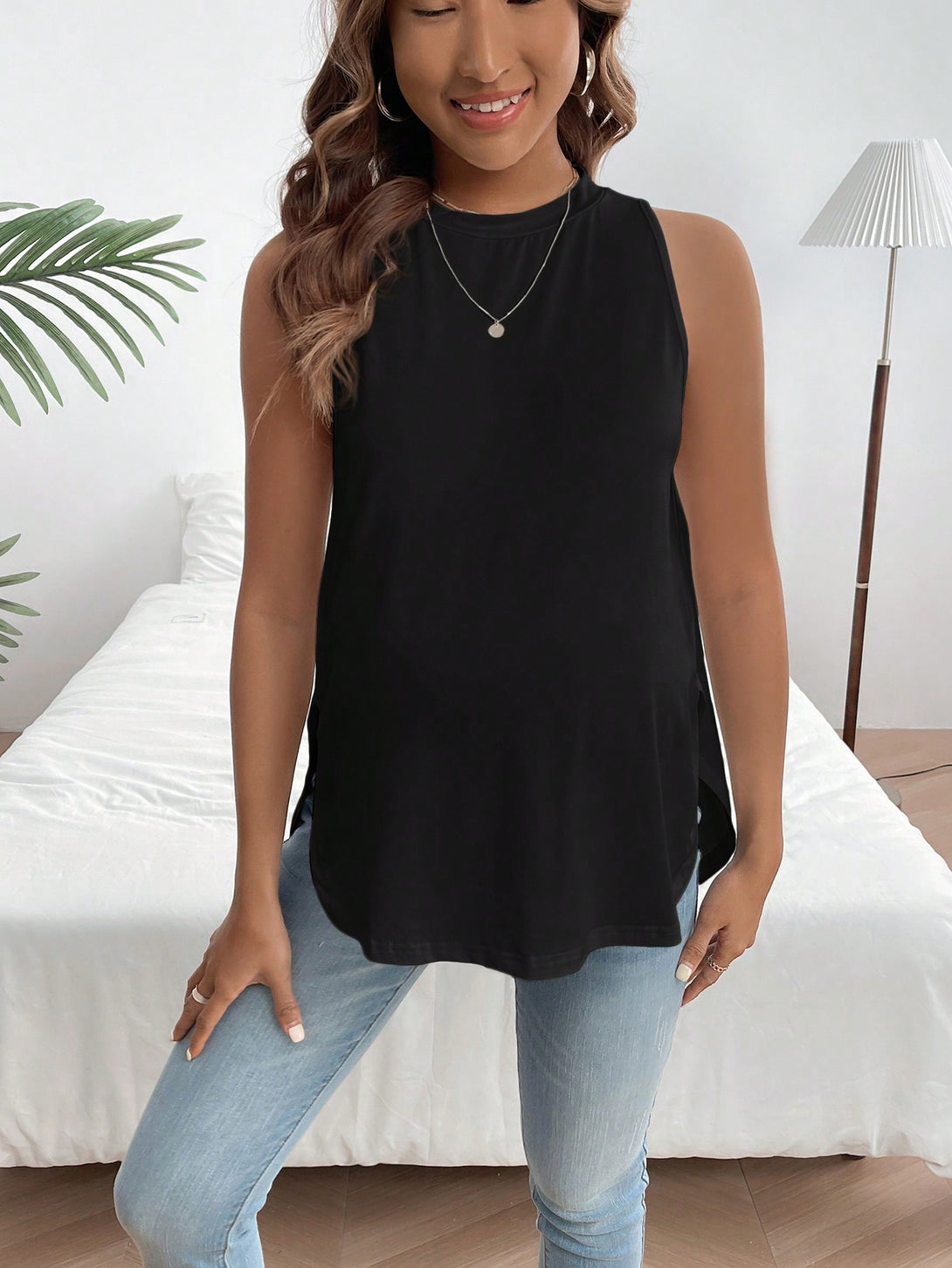 Ropa de Mujer, Ropa Premamá, Tops Premamá, Tank & Camis premamá, Negro