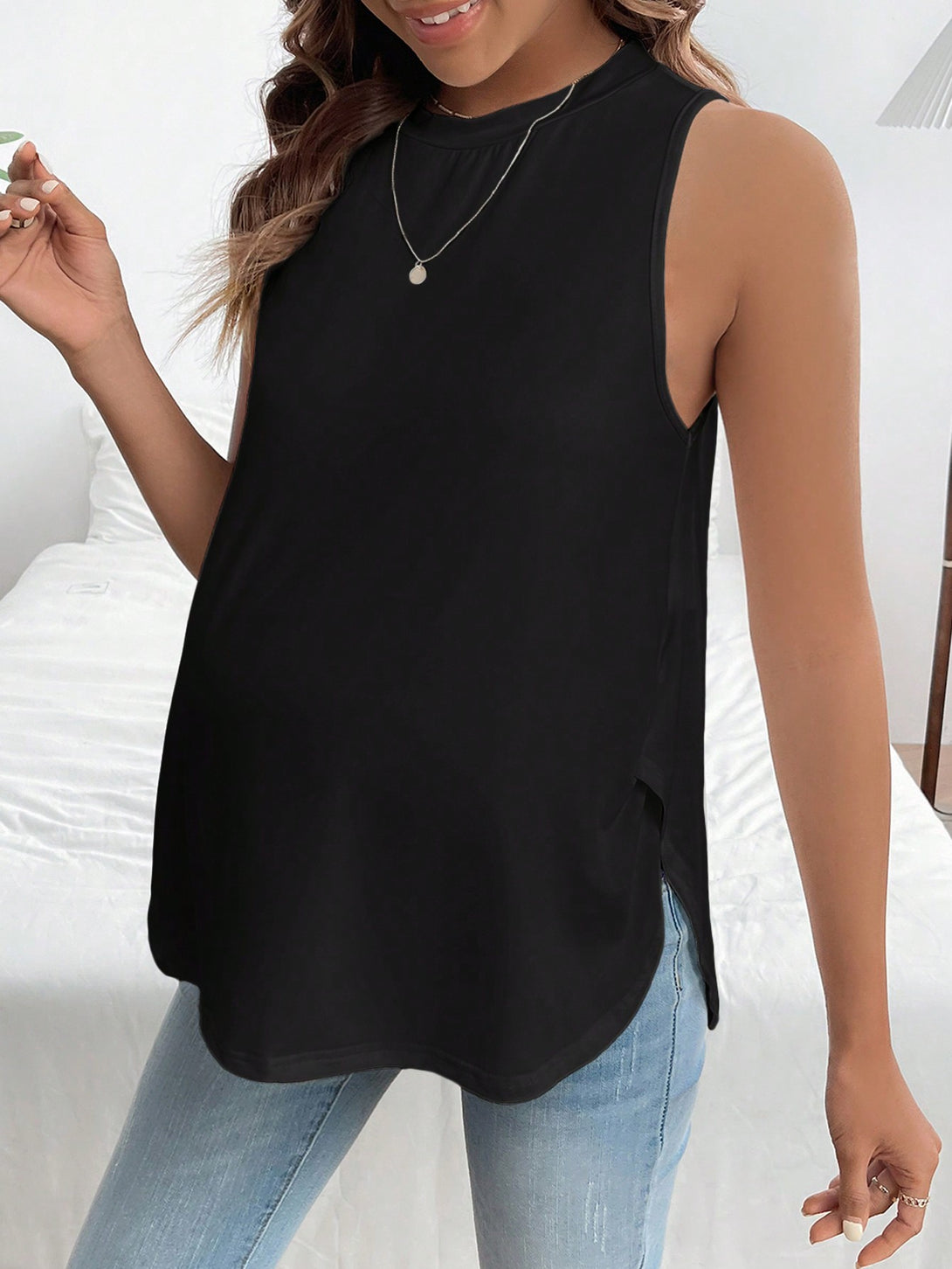 Ropa de Mujer, Ropa Premamá, Tops Premamá, Tank & Camis premamá, Negro