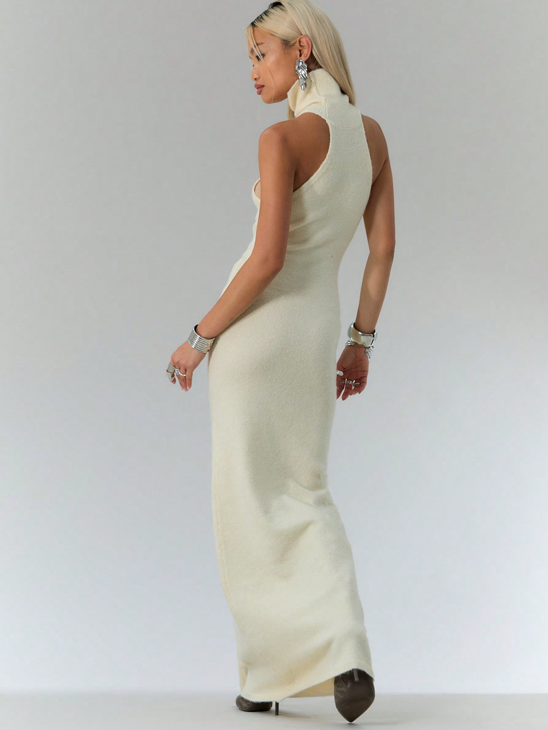 Ropa de Mujer, Tejido de Punto de Mujer, Vestidos de Jersey para Mujer, 30878975, Albaricoque