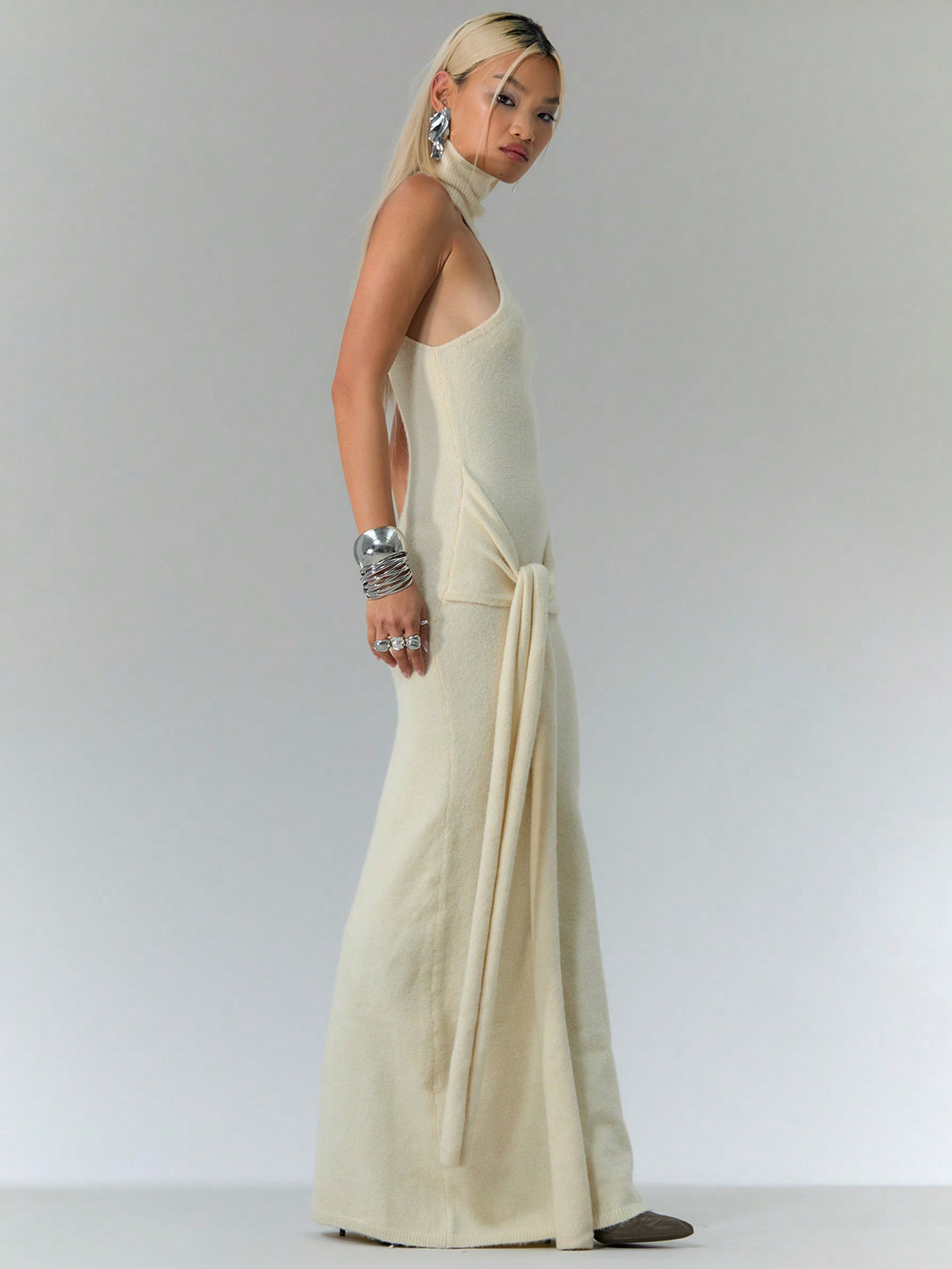 Ropa de Mujer, Tejido de Punto de Mujer, Vestidos de Jersey para Mujer, 30878975, Albaricoque