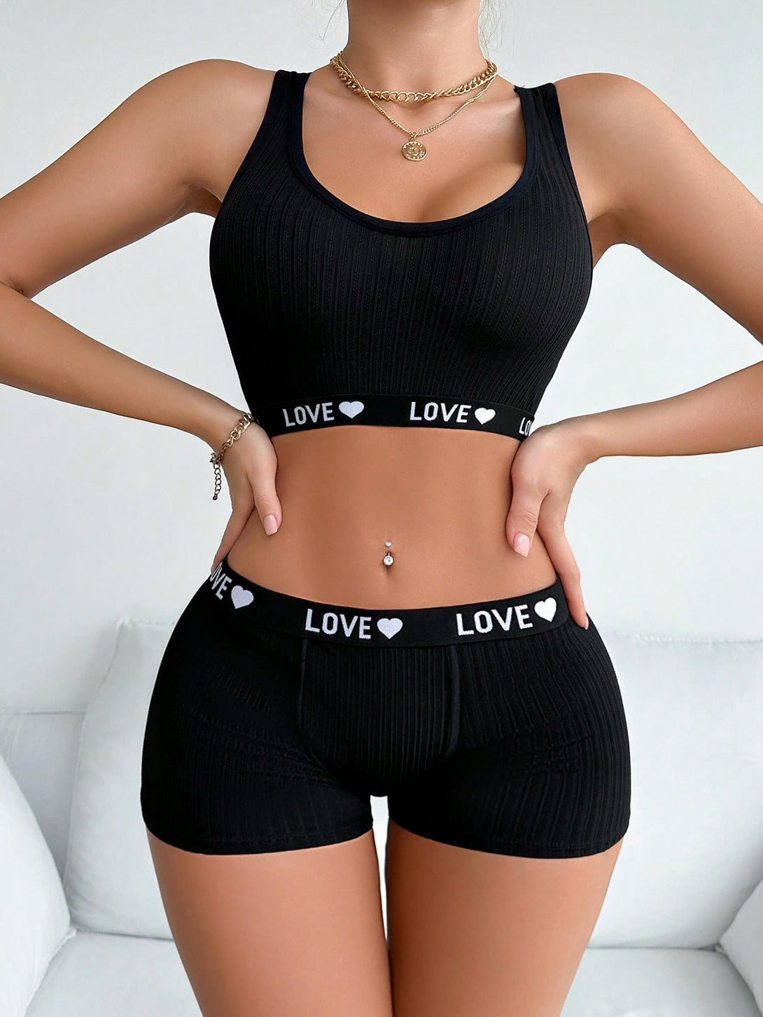 Ropa Interior y Ropa de Dormir, Sujetador de Mujer, Conjuntos de sujetador y braguita para mujer, 31004976, Negro