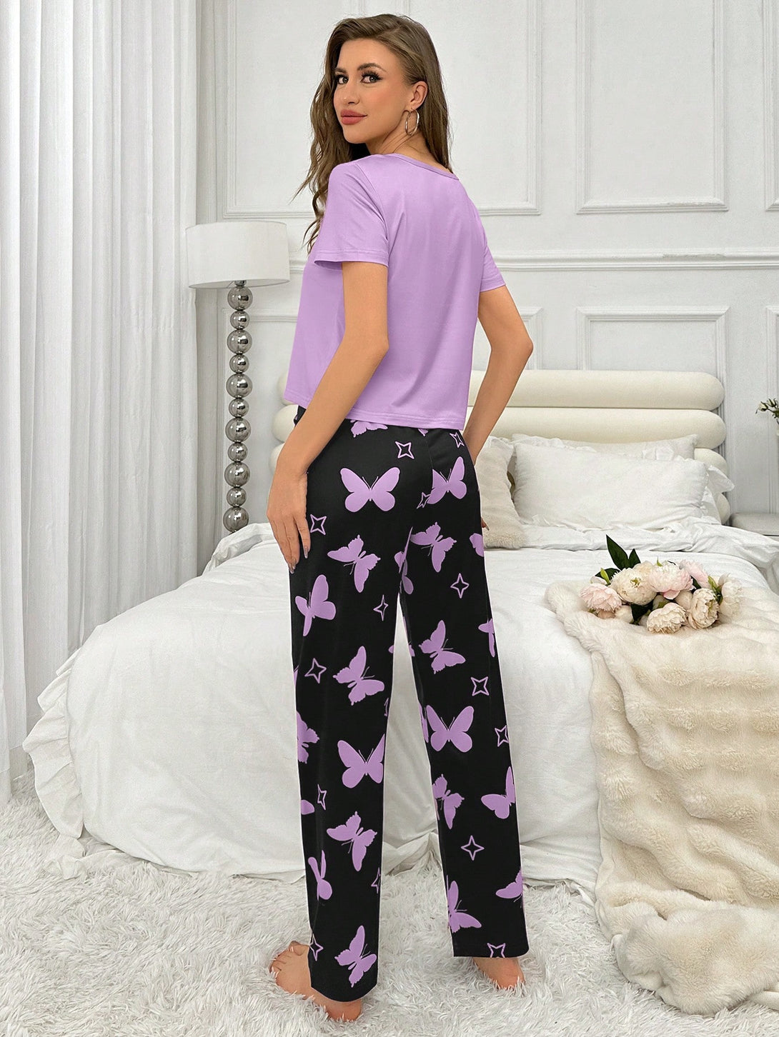 Ropa Interior y Ropa de Dormir, Pijama & Ropa de Descanso de Mujer, Ropa de Dormir para Mujeres, Sets de Pijamas de Mujer, 31141711, Morado