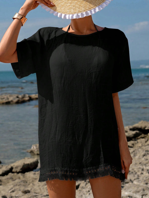 Ropa de Mujer, Ropa de Playa para Mujer, Pareos para Mujer, 31241599, Negro