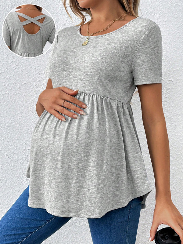 Ropa de Mujer, Ropa Premamá, Tops Premamá, Camisetas premamá, Gris