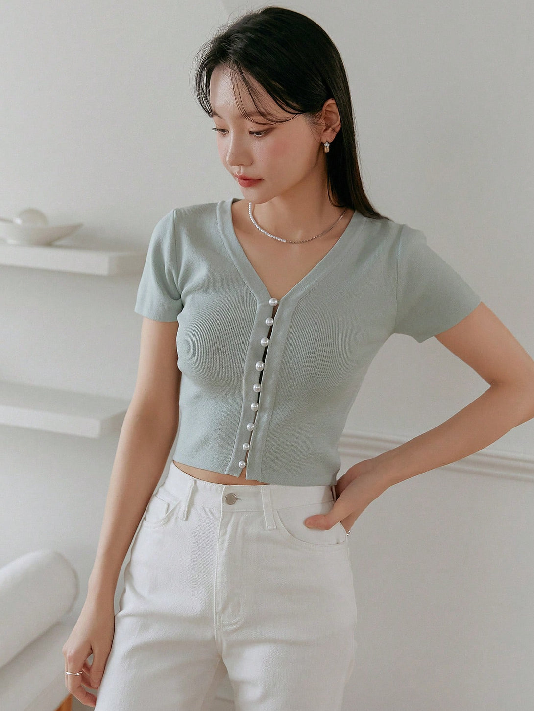 Ropa de Mujer, Tejido de Punto de Mujer, Tops de Punto para Mujer, 31283754, Verde
