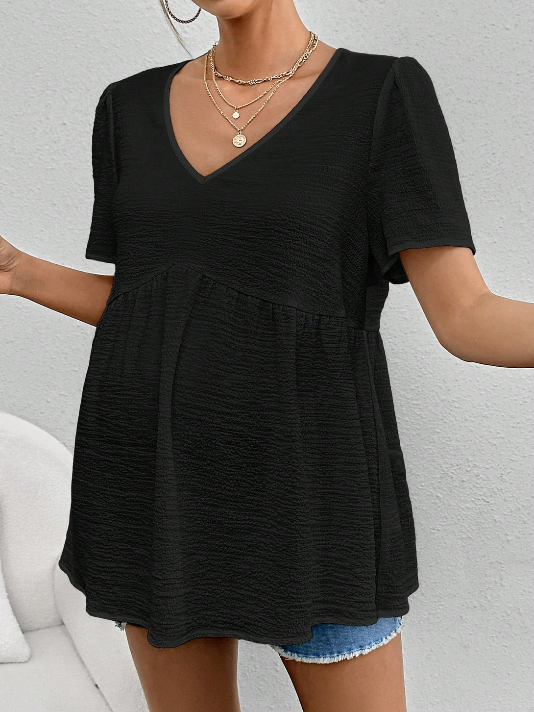 Ropa de Mujer, Ropa Premamá, Tops Premamá, Camisas premamá, Negro