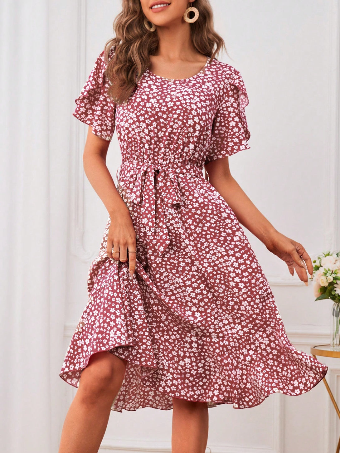 Ropa de Mujer, Ropa de Mujer, Vestidos de mujer, Vestidos midi para mujer, Colección de trajes de mujer, Rosa vieja